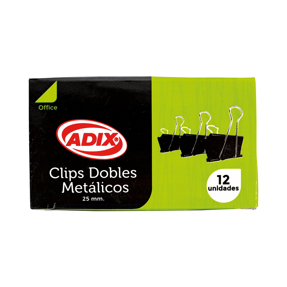 Clip Doble Negro - 25 mm.