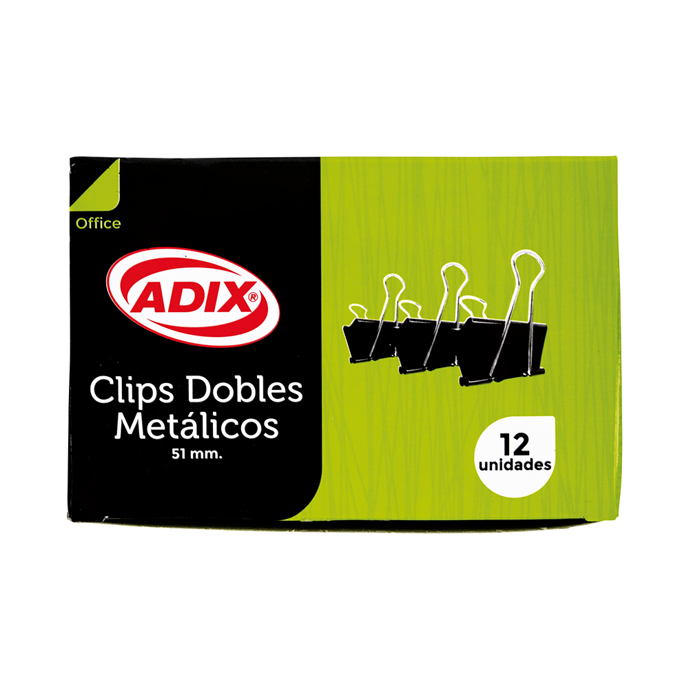 Clip Doble Negro - 51 mm.