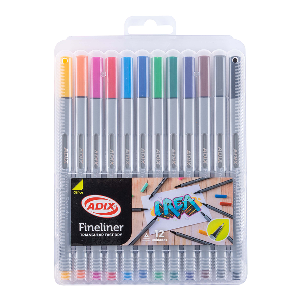 Fineliner Caja Plástica 12 Colores