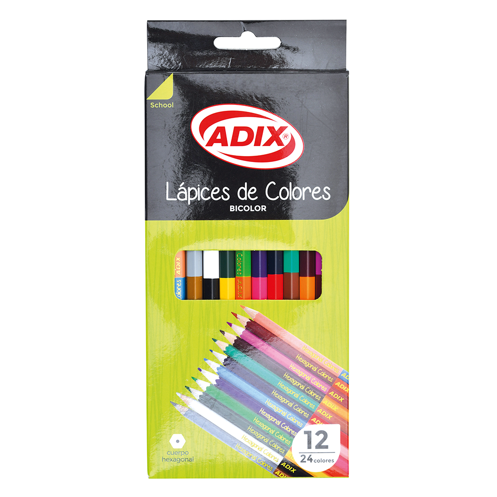 Lápiz Bicolor 12 un. 24 Colores