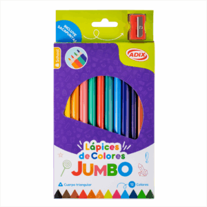 Lápiz JUMBO c/Sacapuntas 12 Colores