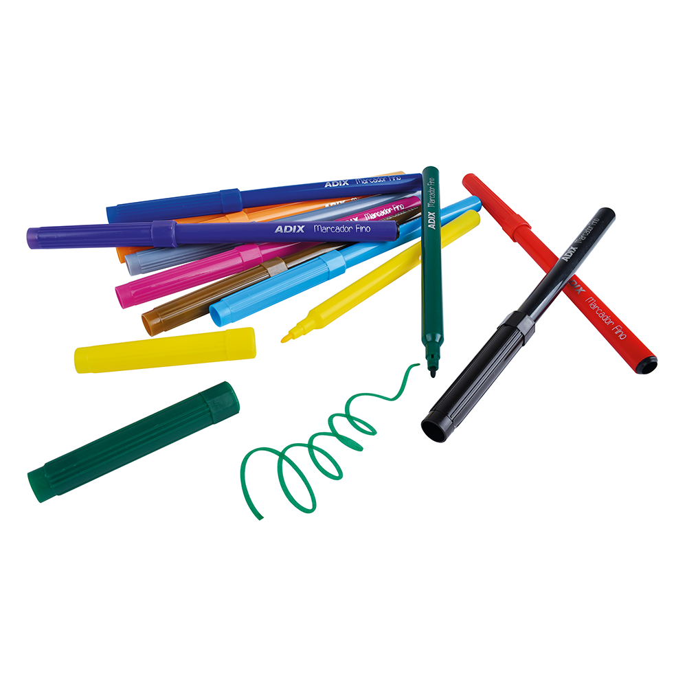 Marcador Fino 12 Colores