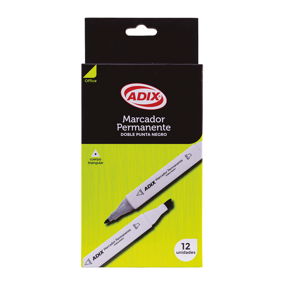 Marcador Permanente Doble Punta Negro