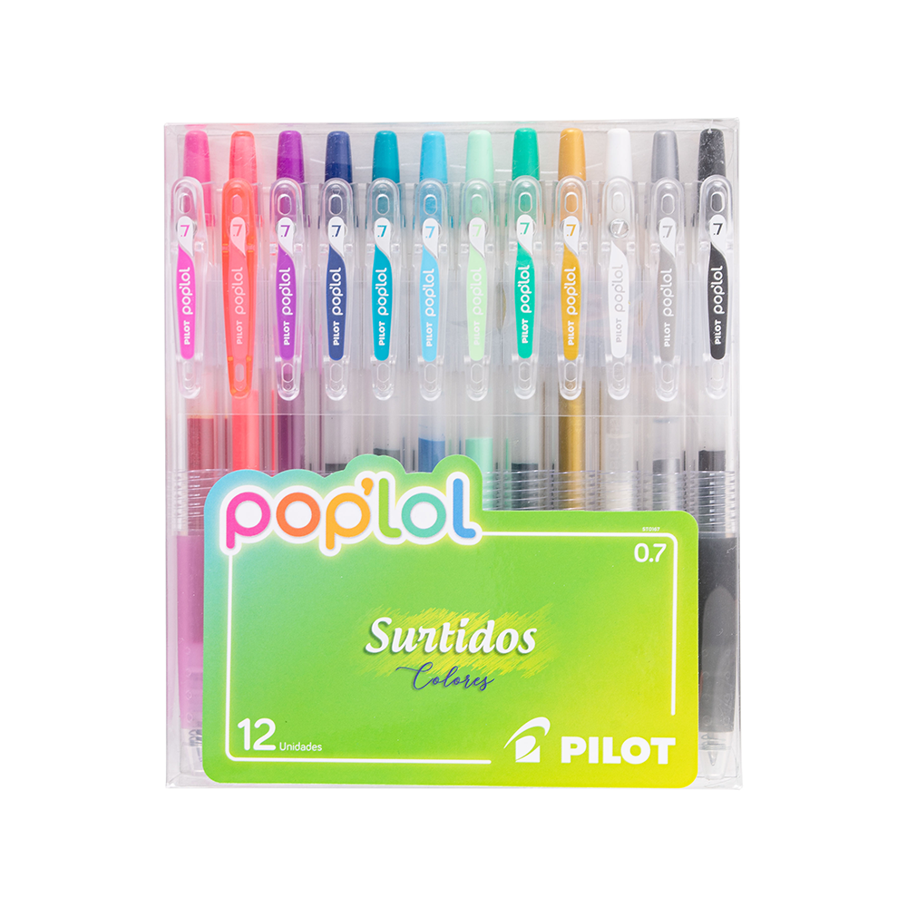 Set Lápices Gel Pop lol 0.7 Rainbow 12 un.