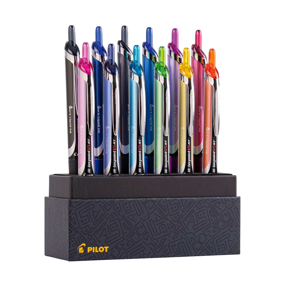 Set Lápices Tinta HI-Tecpoint Grip V5 Retráctil 12 un.