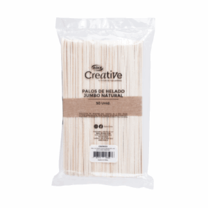 Palos de Helado Jumbo Natural 50 un.