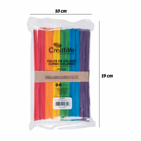 Palos de Helado Jumbo Color 50 un