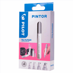 Set Pintor 4 Puntas Color Plateado