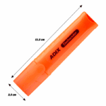 Lápiz corrector en color naranja con dimensiones de 11.5 cm de largo y 2.5 cm de grosor, marca ADIX, con función de destacador o resaltador en un diseño compacto y ergonómico.