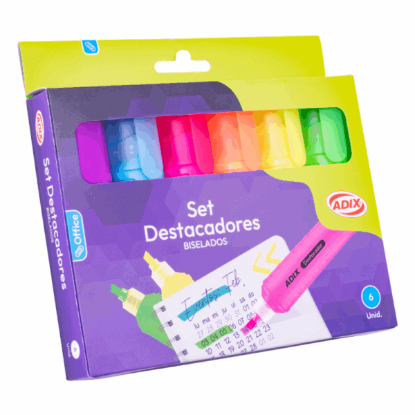Marcadores neón para pizarra y oficina, set de 6 unidades, colorines brillantes, ideal para escritorio y estudios.