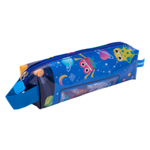 Estuche escolar de PVC con asa y ventana transparente