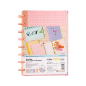 Cuaderno A5 rosado con textura
