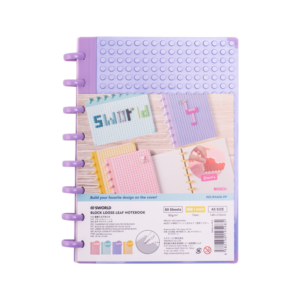 Cuaderno A5 violeta con textura