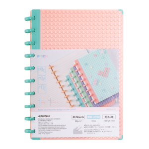 Cuaderno B5 rosa pastel con textura