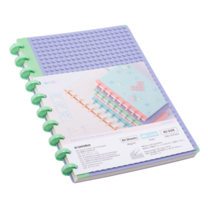 Cuaderno B5 violeta con textura