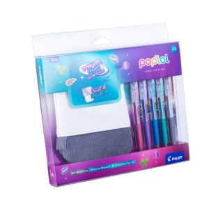Set Lápiz Gel POPLOL Metálicos 0.7 5u c/Estuche Gris PILOT